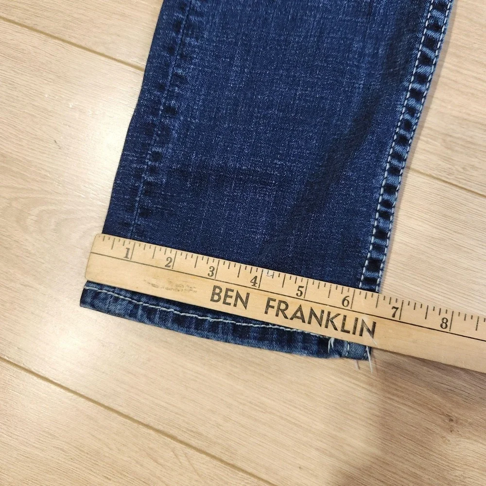 BKE Alec Straight Leg Jeans Mens 28x29 Medium Wash Blue Distressed Stretch Denim